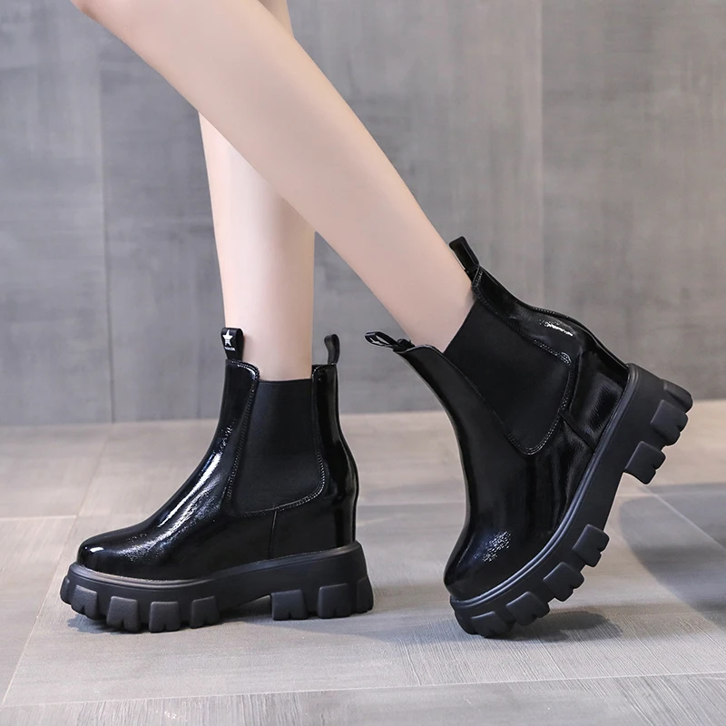 

Shoes Fashion Boots Woman Low Heels booties Boots-women Round Toe Mid-Calf Booties Women Winter Footwear Punk Mid Calf