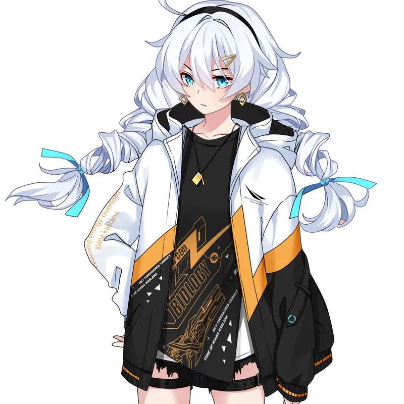 Аниме Honkai Impact 3 Kiana Kaslana косплей для мужчин и женщин с капюшоном на молнии Пальто