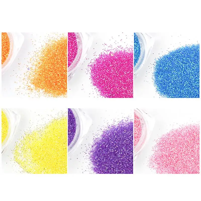 6 бутылок многоцелевой блеск для ногтей модный дизайн блестящие тени век