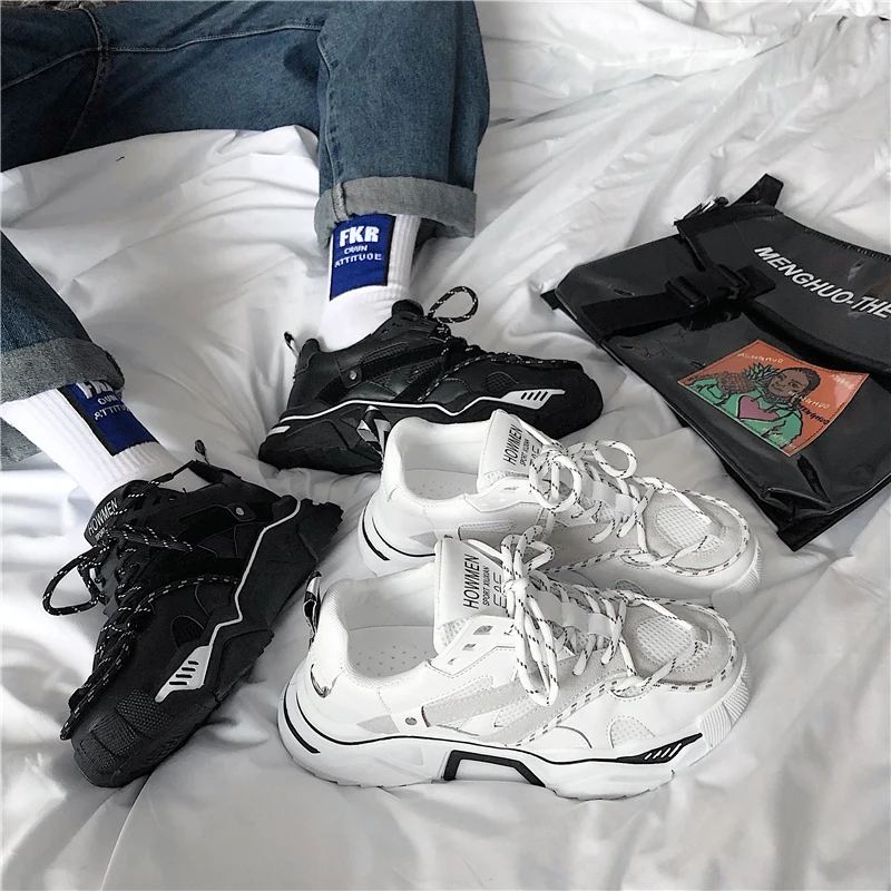 Мужская повседневная обувь из вулканизированной ткани на плоской подошве белые