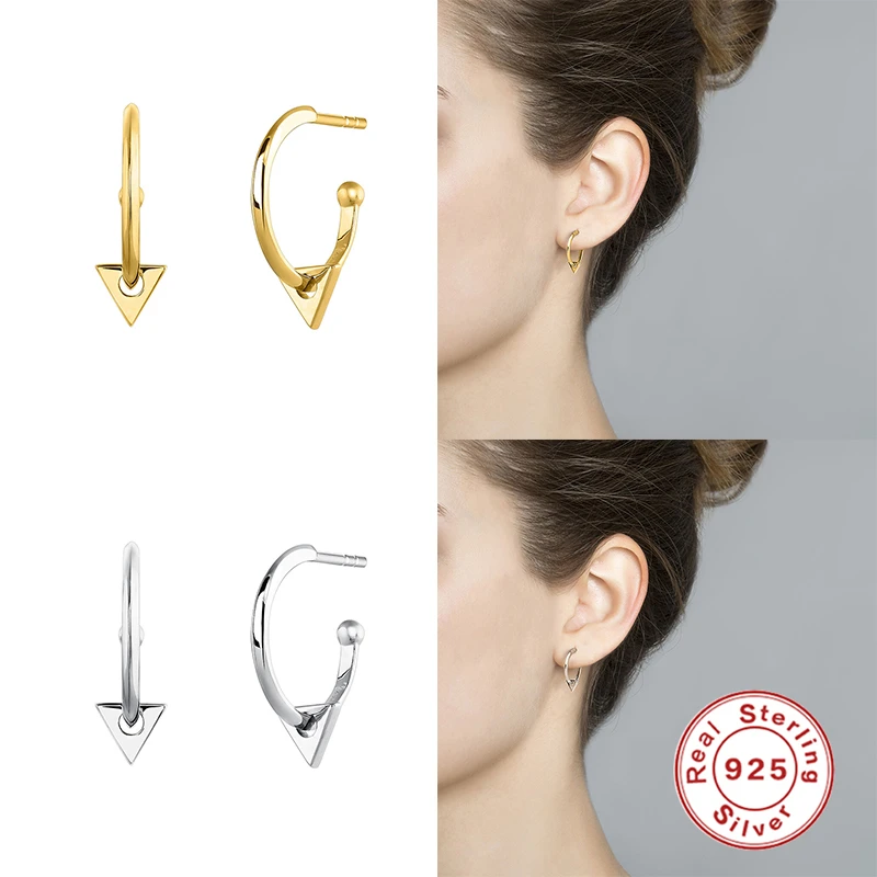 

GS Bohemia Style Black Zircon Real S925 Sterling Silver Stud Earrings for Women Piercing Earring Earings Fine Jewelry orecchini