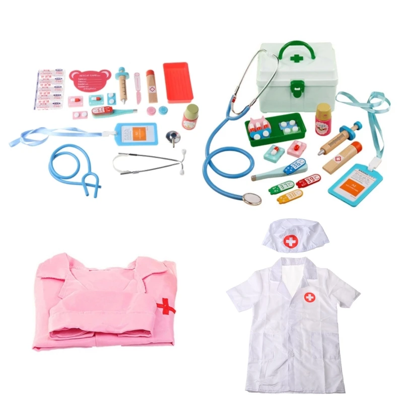 

Pretend Doctor Play Wooden Toys for Children Role Playing Doctor Nurse Game