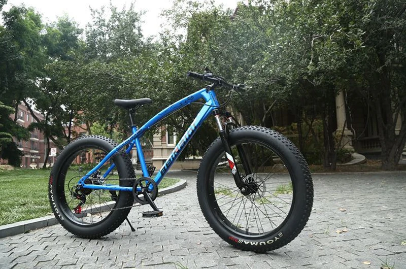 Горный велосипед 4,0 fat tire велосипедный двойной дисковый тормоз пляжный велосипед Снежный велосипед светильник из высокоуглеродистой стали горный велосипед