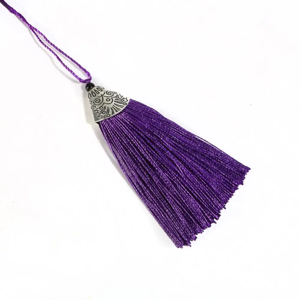 purple 10 см шелковая кисточка с рыбьим ртом колпачок для DIY нитяная занавеска подвесная подвеска автомобиль сумка Украшение дома швейная поставка - Цвет: purple