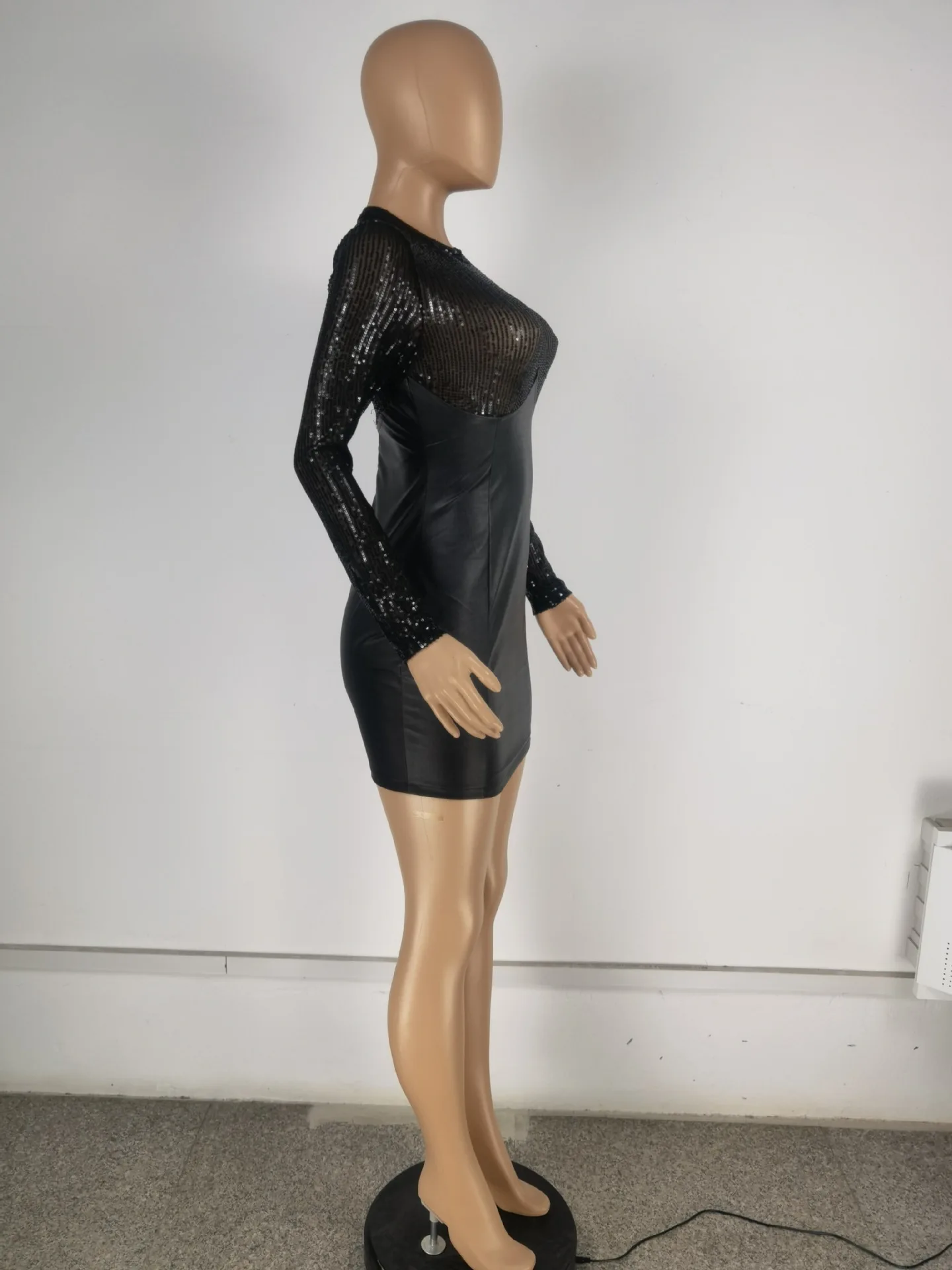 Felyn 2021 лучшее качество от известного бренда однотонное платье с круглым вырезом и