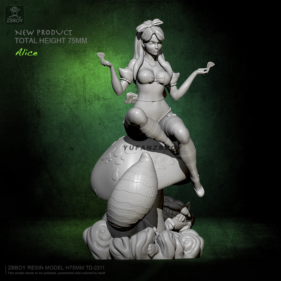 75 мм Смола Модель Наборы Алиса и волшебный кот смола фигурка Самосборная TD-2311 |