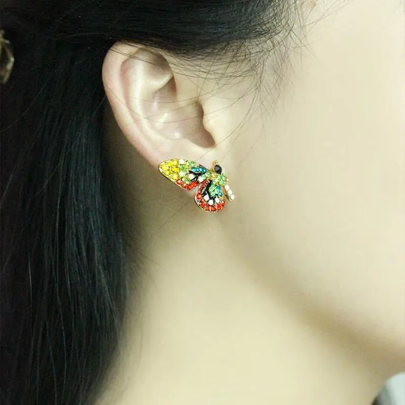 Красочные серьги бабочки Стразы Серьги женские ювелирные изделия