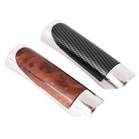wooden style hand brake ebrake handle hand break protect cover car carbon fiber sleeve 1pc