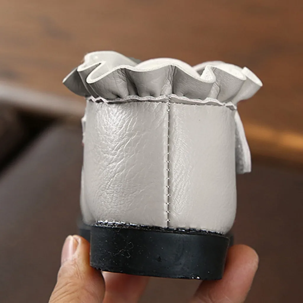 Новинка 2019 года Зимняя детская обувь из искусственной кожи Водонепроницаемые