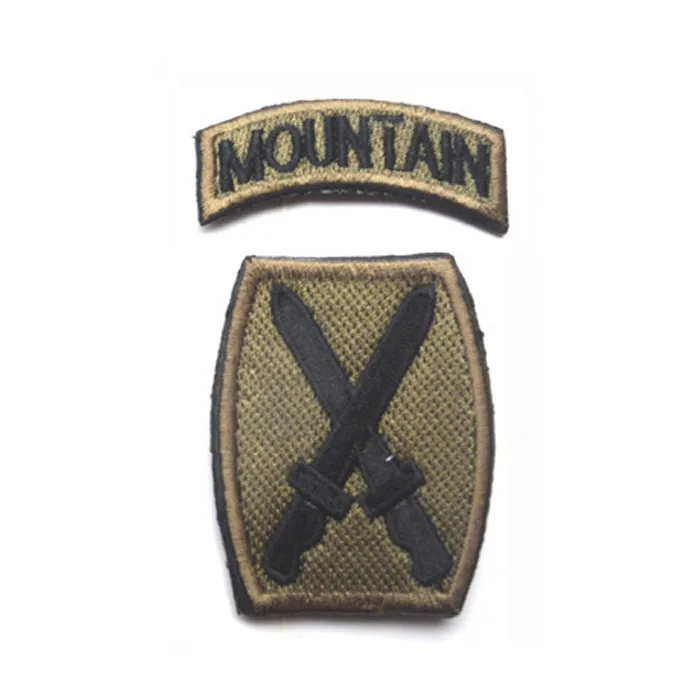 Эполета на плечо с вышивкой армия США нашивки надписью Tenth Mountain Division Военные