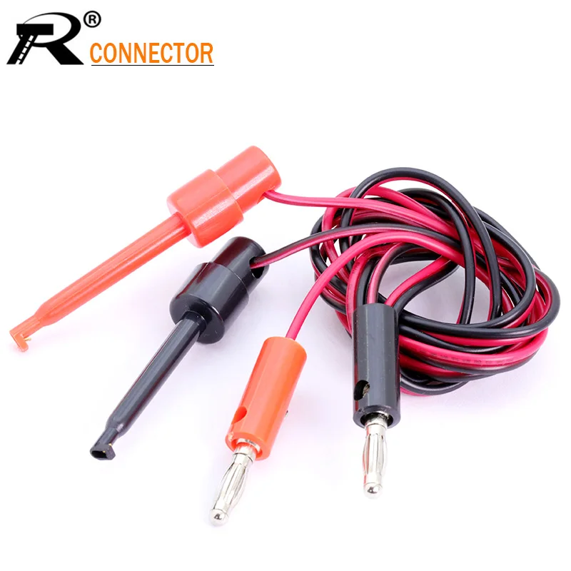 Кабель с банановым штекером 2 шт. 4 мм двойной большой зажим крючком тестовые щупы
