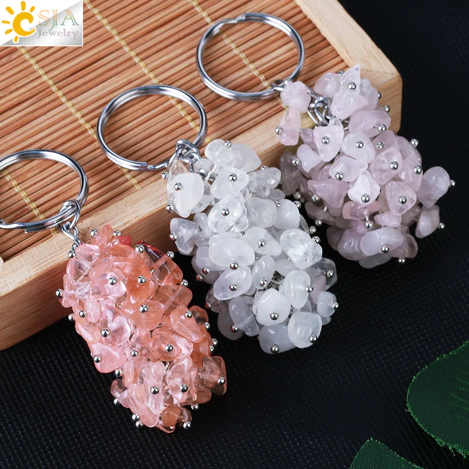 CSJA натуральный черный рок кристалл брелок с кристаллом камень оригинальные