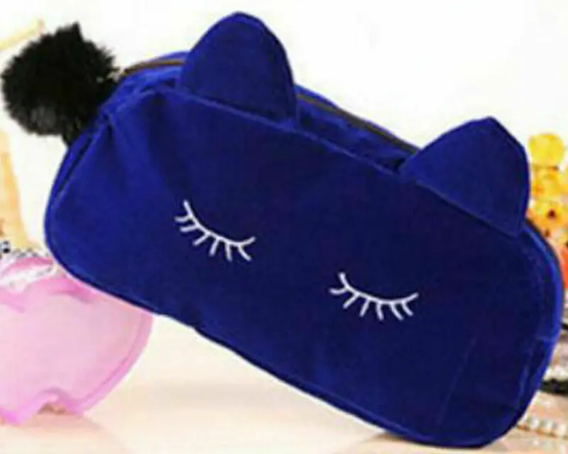 Новая Милая фланелевая косметичка сумки для хранения с мультяшным котом пенал