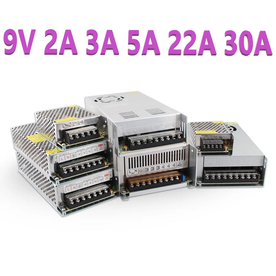 Светодиодный трансформатор 9 V Lab источник питания вольт 2A 3A 5A 22A 30A освещение