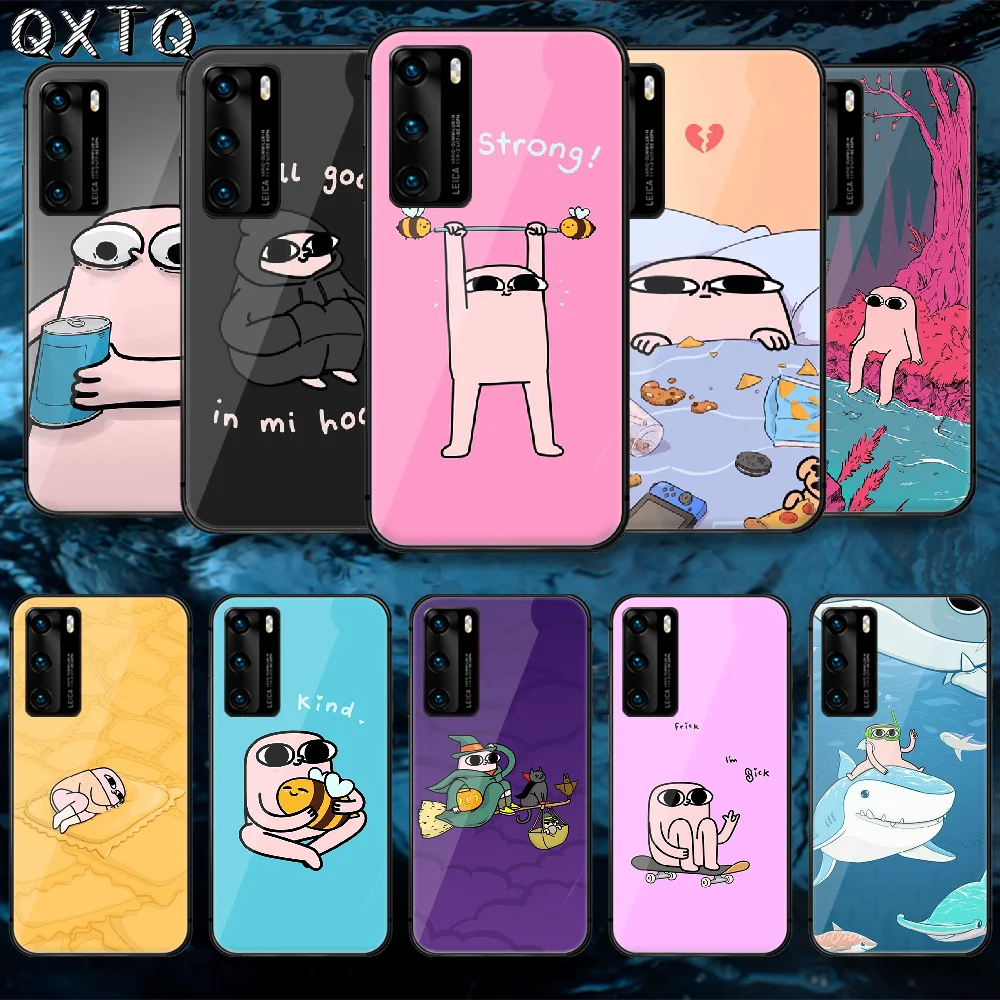 

QXTQ Cartoon Funny Ketnipzs Tempered Glass Phone Case Cover For Huawei Honor Mate P 8 9 10 20 30 40 A X I Pro Lite Smart 2021