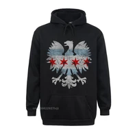 vintage polish eagle flag of chicago family heritage pullover hoodie long sleeve fitted family cotton men streetwear family