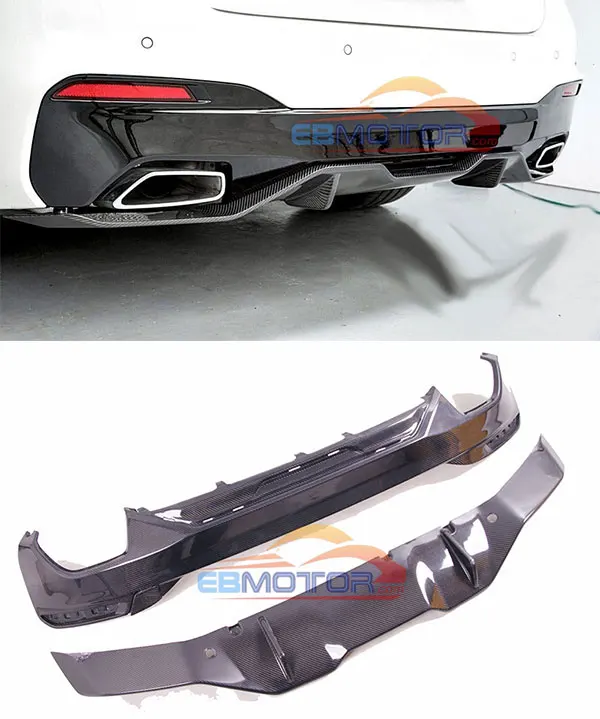 MP Стиль Настоящее углеродное волокно задний бампер Защита для губ Диффузор 1 пара