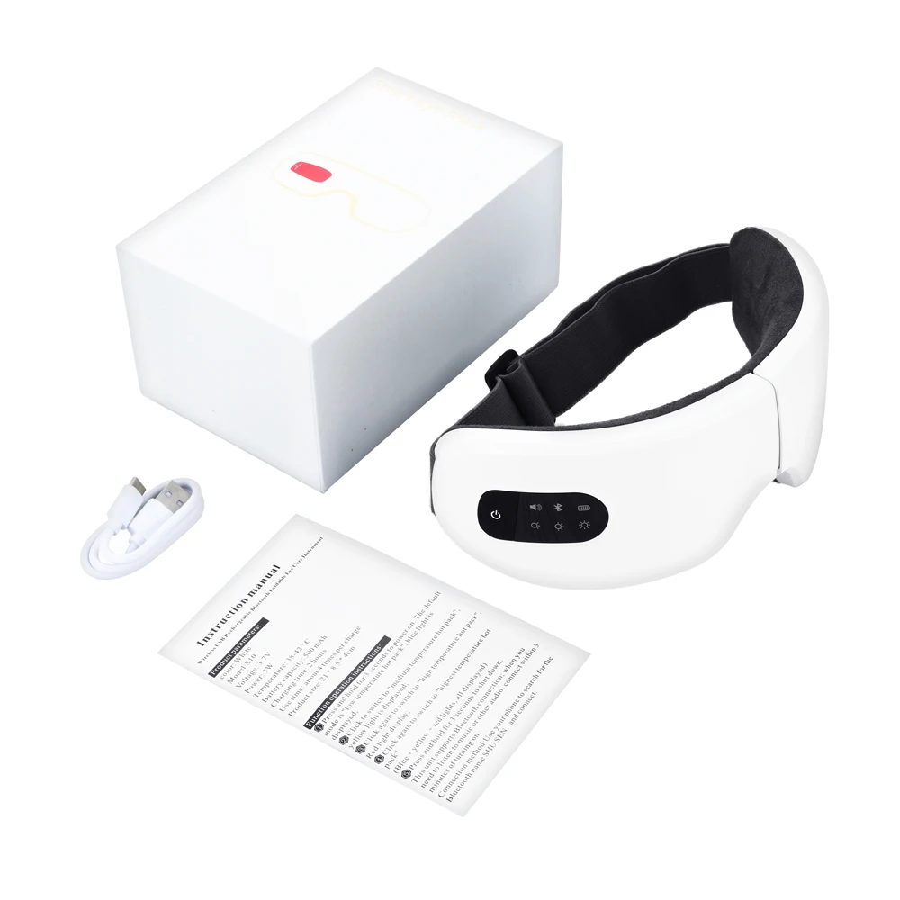 

DC 5V Bluetooth-compatible Eye Massager Relieve Eye Fatigue Vibration Air Pressures Hot Compress Folding USB Charging Music