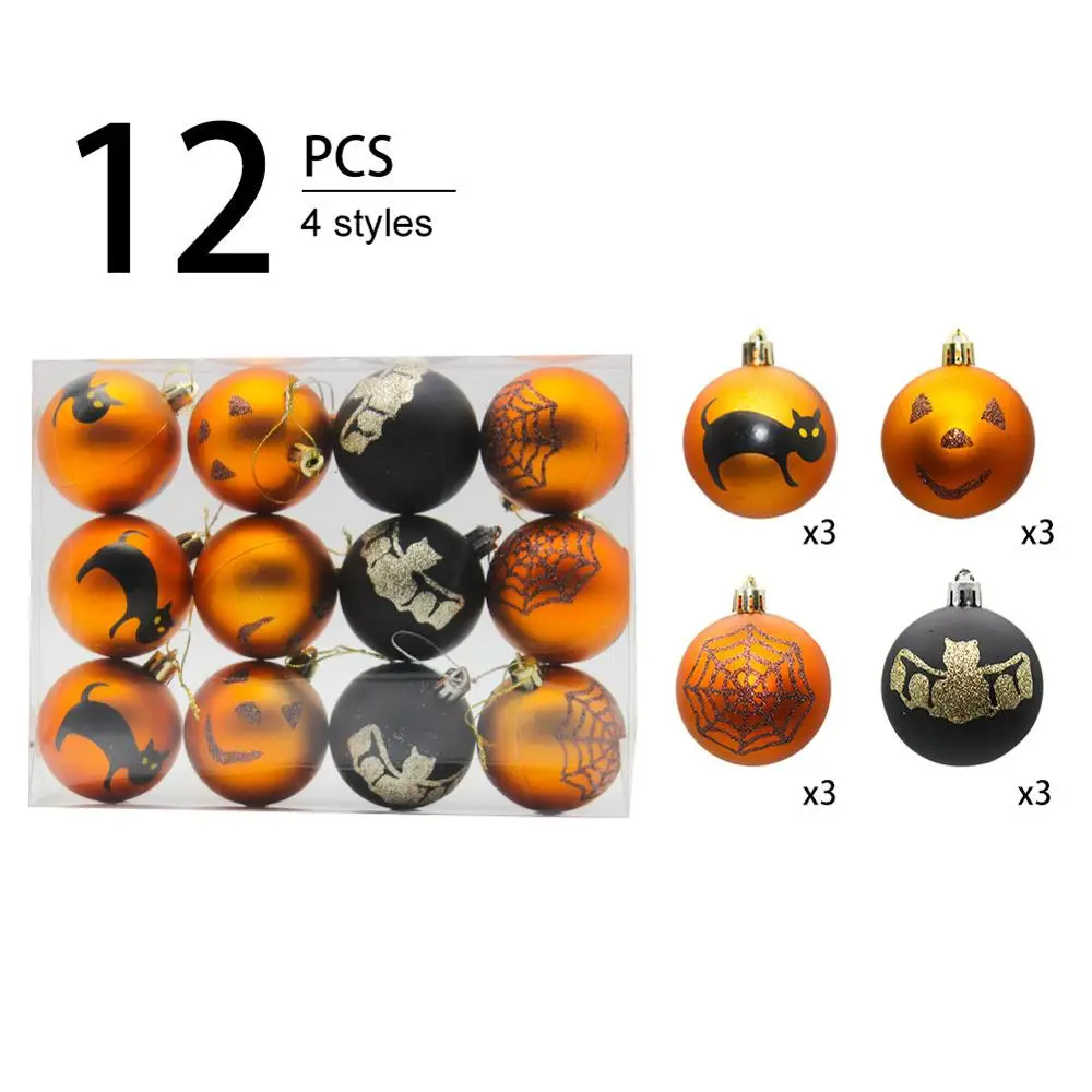 

12 шт. украшения на Хэллоуин 6 см/12 окрашенные матовые пластиковые шары реквизит для создания сцены декоративные шары для гостиной, вечевечер...