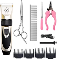 pet clippers professional cordless low noise rechargeable grooming trimmer hair electric shaver kit with 4 comb guides scissor