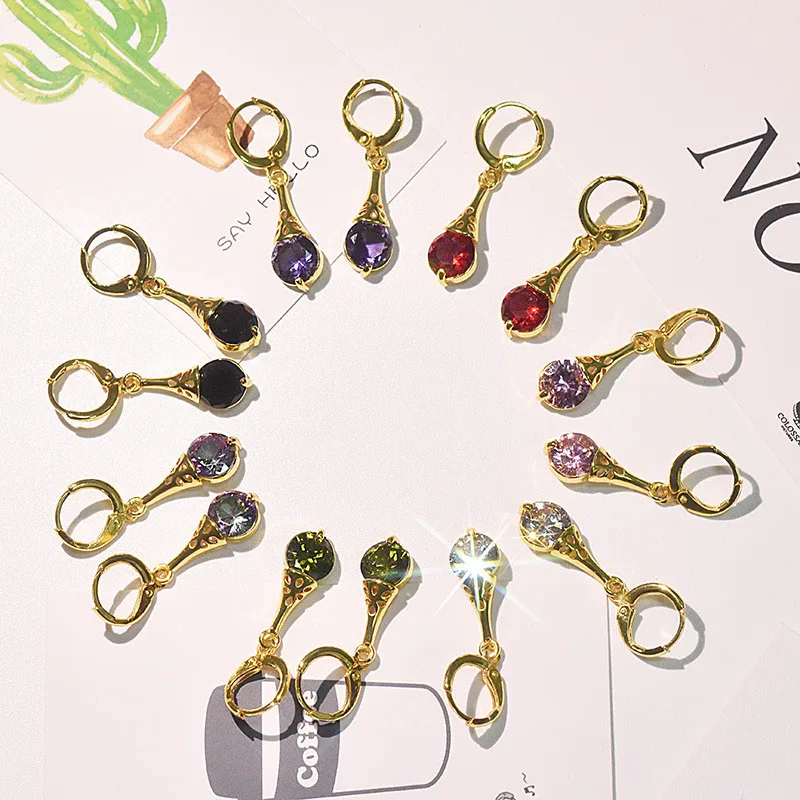 Женские Винтажные висячие серьги с золотым наполнителем модные элегантные