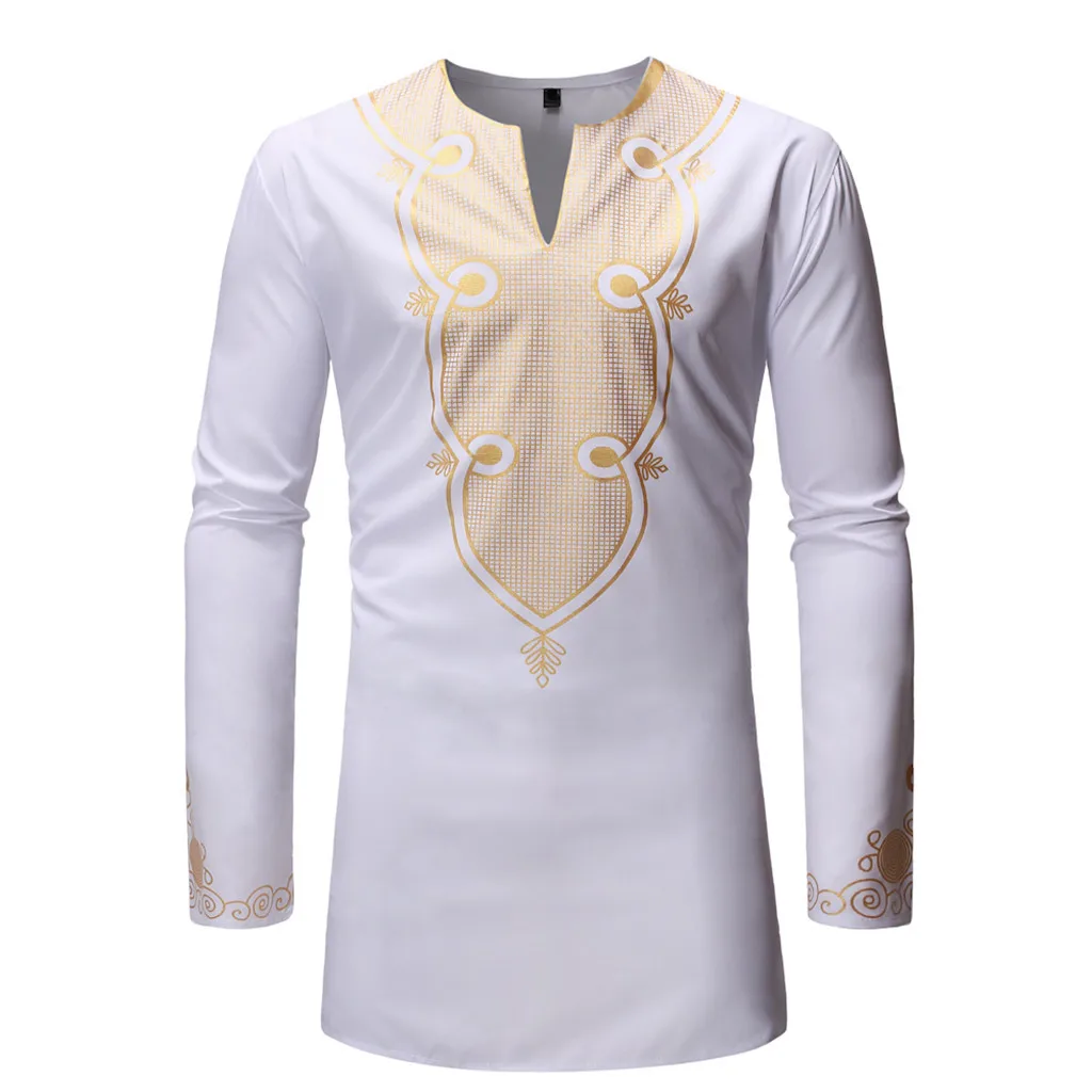 Мужская рубашка с длинным рукавом Roupa Masculina мужская верхняя одежда африканская 2020
