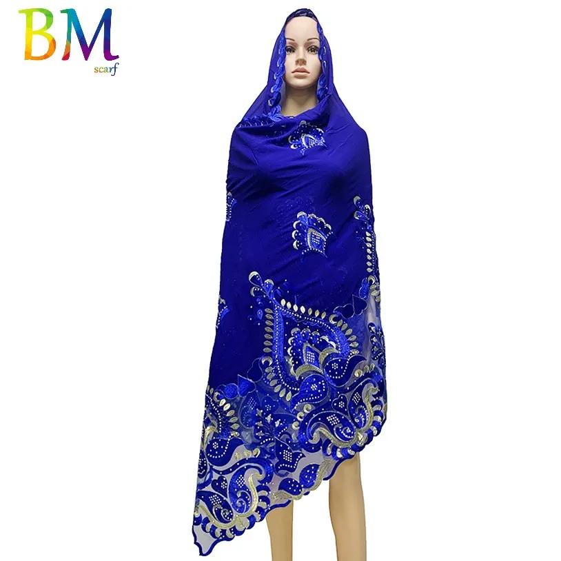 Высококачественные африканские женские шарфы мягкий шифоновый шарф с сеткой