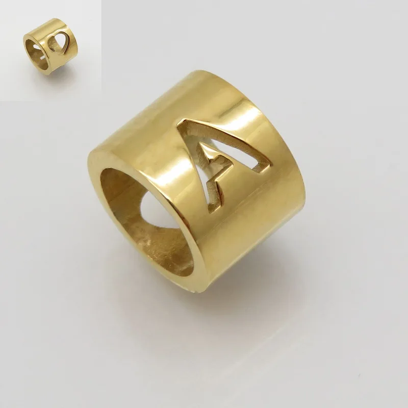 Высокая нержавеющая сталь 26 букв цилиндрической формы подвески ожерелье золотые