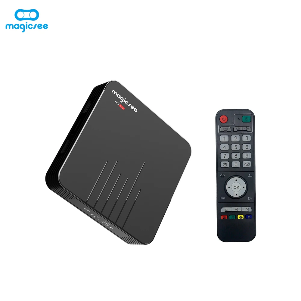 Magicsee N5 MAX Amlogic S905X3 четырехъядерный ARM Cortex A55 Android 9 0 4 ГБ 32 ГБ/64 Гб BT 100 м телеприставка