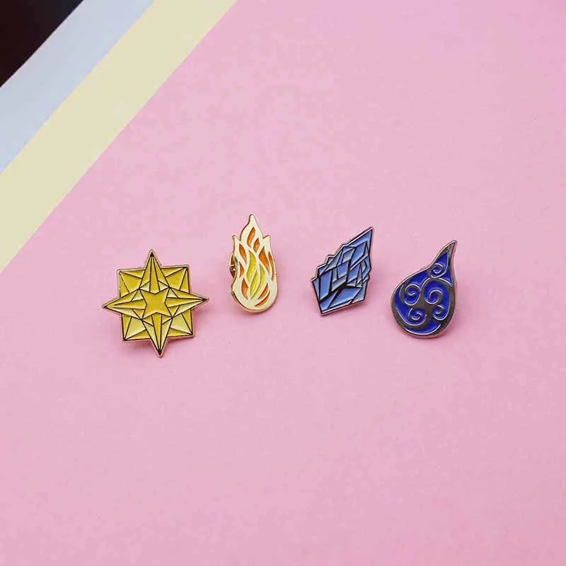 Модные броши с изображением пламени звезд воды айсберга эмалированные значки