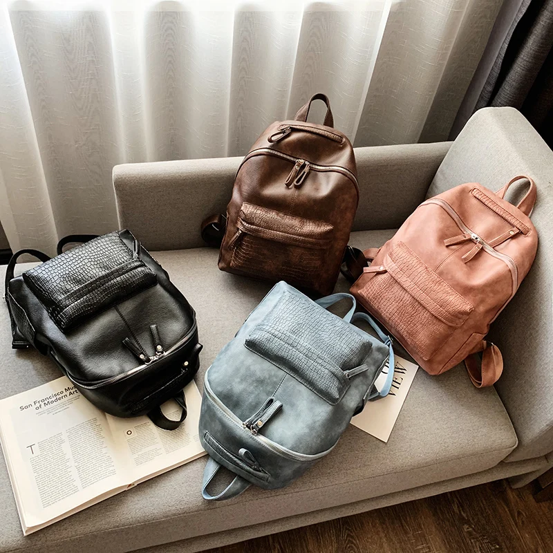 Рюкзак Аллигатор винтажная кожаная дорожная сумка для женщин вместительный