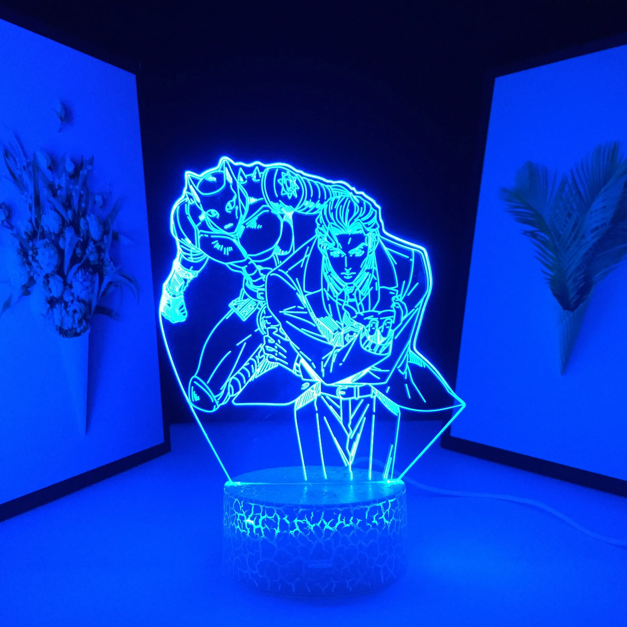 

JoJo Bizarre Adventure Yoshikage Kira for Birthday Gift Bedroom Decor Light Manga Anime 3D Night Light 16 Colors Remote Control
