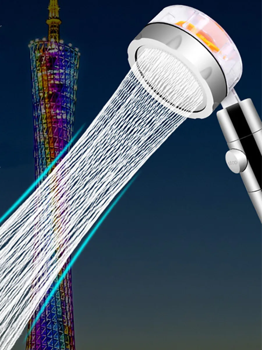 

Water Saving 360 Degrees Rotating ABS Rain High Pressure Nozzle with PP Filter Bathroom Accessories Shower Head with Small Fan