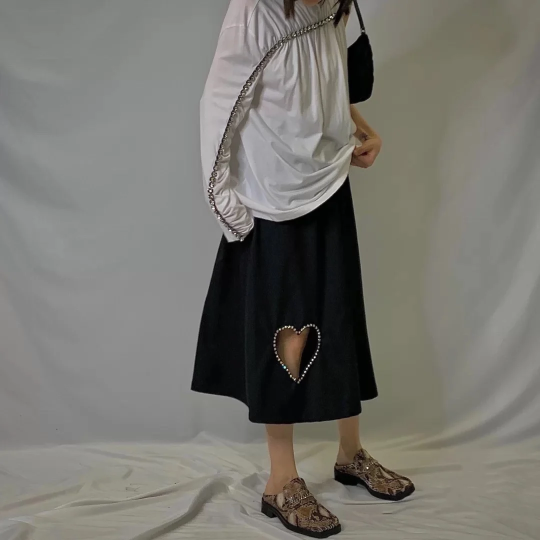 

2021 New Ladies Casual Unique Design Color Nail Girl Diamond Skirt