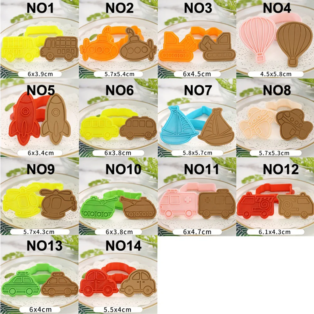 Милые Мультяшные автомобили 3D формочки для печенья штамп форма Плунжер сделай