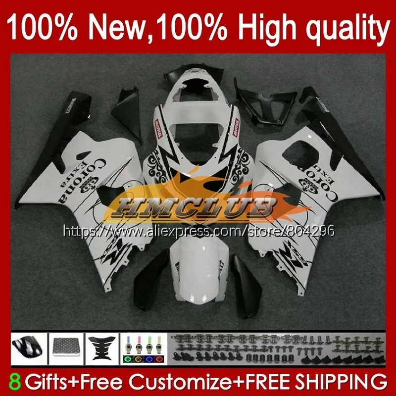

Белый набор для черного корпуса для SUZUKI GSXR600 GSXR750 K4 28No.20 GSXR 600 750 R750 600CC CC GSXR-600 04 05 GSX-R750 2004 2005 обтекатель