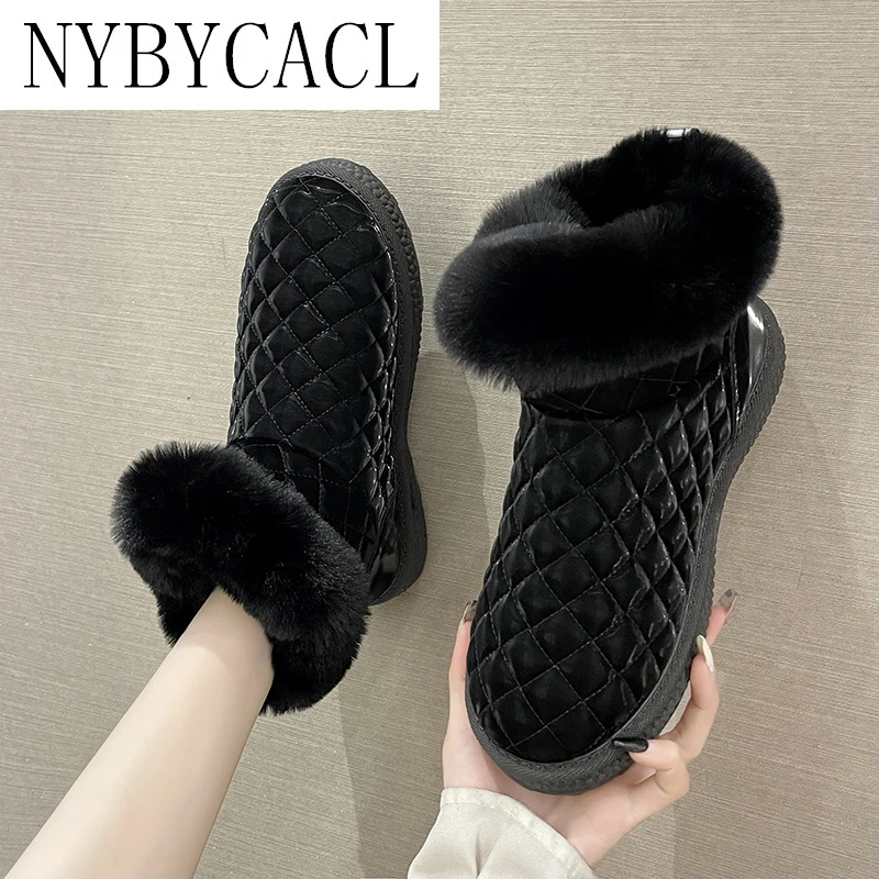 NYBYCACL 2022 NEW  Hot Australia Women Snow Boots Cowhide Leather Ankle Boots Warm Winter Boots Woman Shoes new