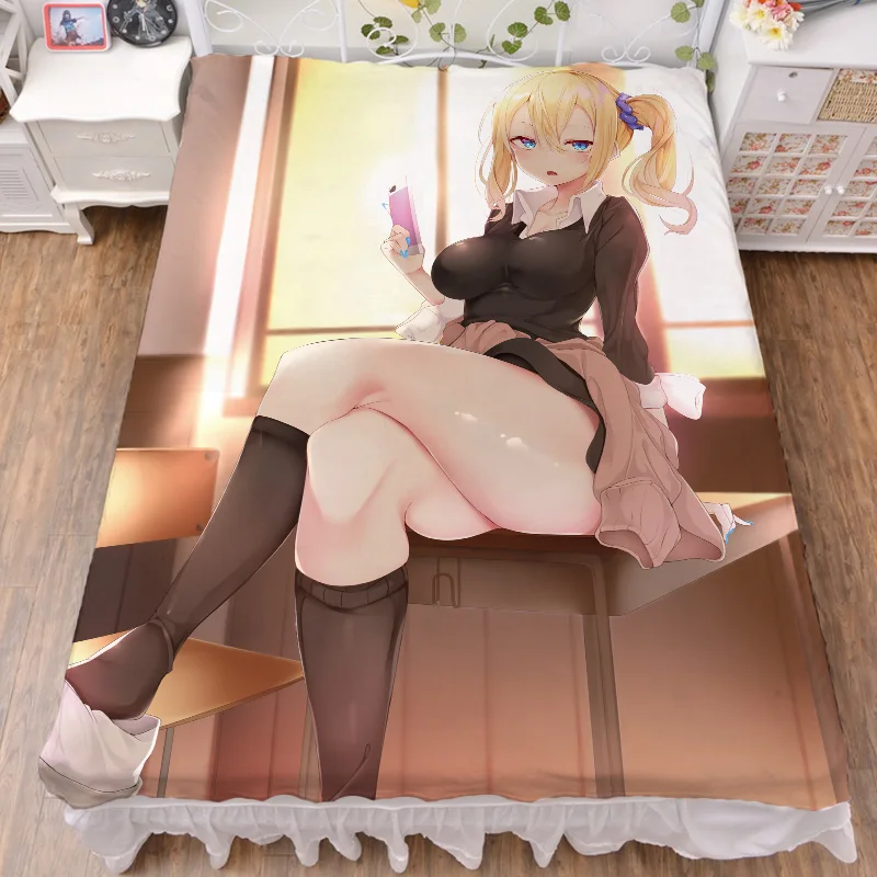 

Coscase October update Japanese Anime Kaguya-sama: Love Is War Milk Fiber Bed Sheet & Flannel Blanket Summer Quilt 150x200cm