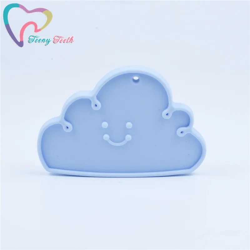 Mordedor de nube de silicona para beb&eacute;, chupete de dentici&oacute;n, colgante de nube de mascar, fabricaci&oacute;n de joyer&iacute;a de enfermer&iacute;a, juguete sensorial, DIY, 2 uds.-3