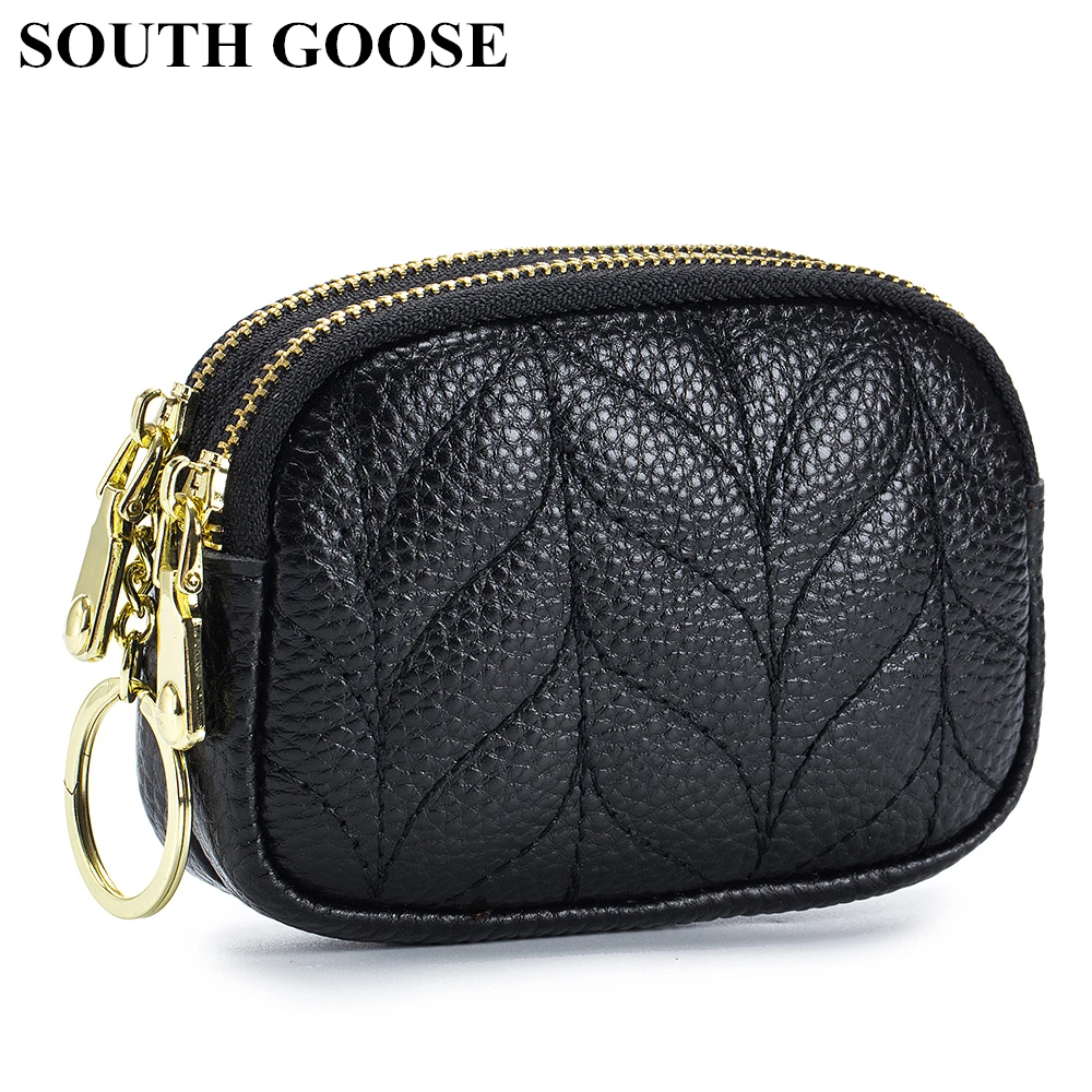 

Кошелек женский, из натуральной кожи, на двойной молнии