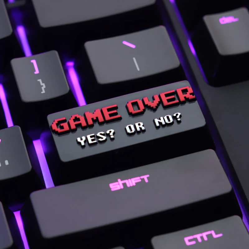 Клавишная крышка KeyStone 2077 KO GAME OVER из персонализированного металлического выпуклого тиснения из алюминиевого сплава.
