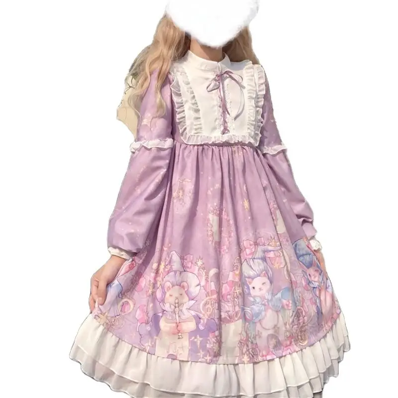 

Зимнее вечернее платье Лолита с сердечком винтажное платье милое платье в стиле «Лолита» es Лолита ежедневно лоли Лолита платье АО с завышен...