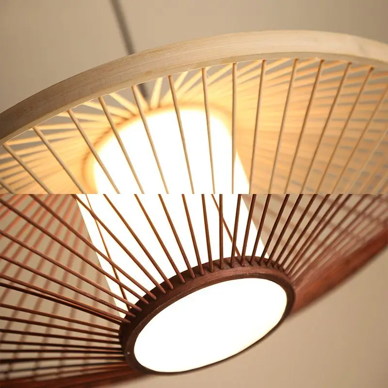 

Vintage Japanese bamboo chandeliers, living room, Restaurant Aisles, Rattan lighting fixtures
