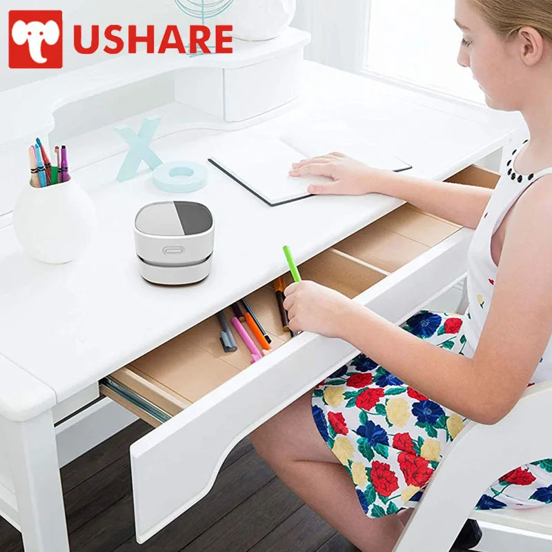 

USHARE Desktop Vacuum Cleaner Mini With Battery Electric Desk Cleaner Layer Absorber Keyboard Cleaner office & school supplies