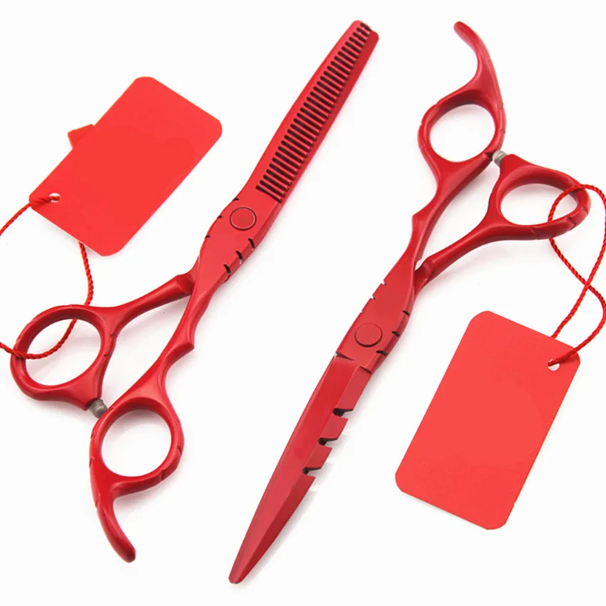 

Профессиональный набор ножниц для стрижки волос 6 и 5,5 дюймов, Япония, 440с, филировка, парикмахерские ножницы для стрижки волос, искусственны...
