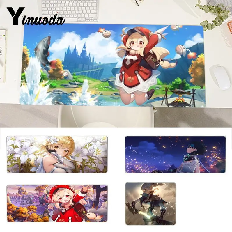 

Genshin Impact Beautiful Anime large gaming mousepad L XL XXL gamer mouse pad for large Edge Locking Speed Version Keyboard Pad