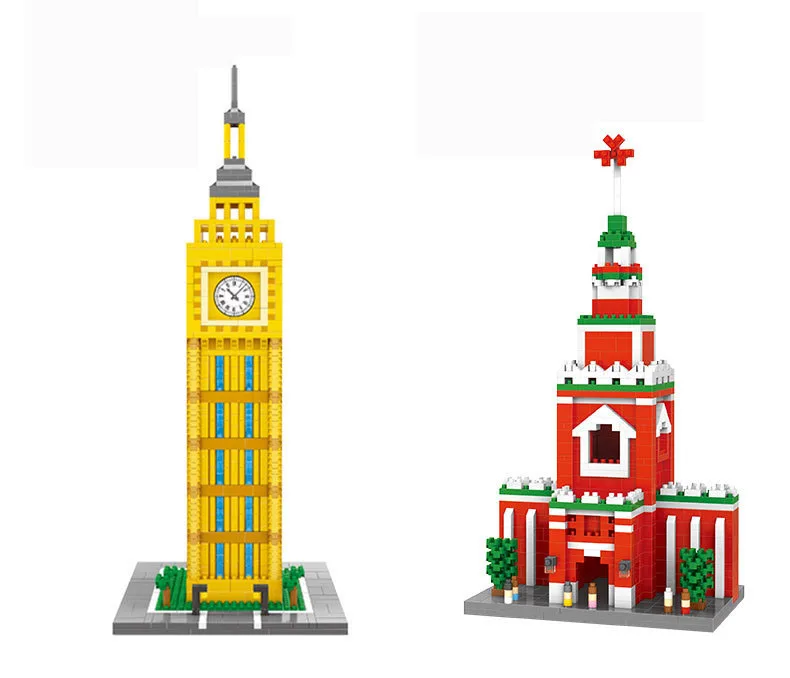 Миниатюрные строительные блоки сборные современное здание известная культура