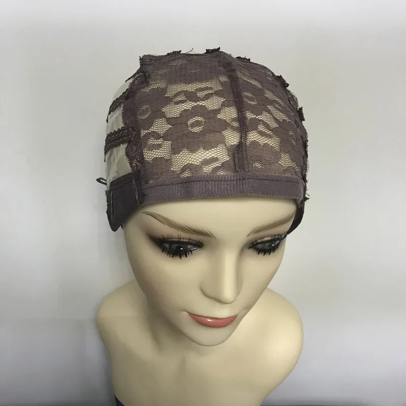 Парик кепки делая парики ремешки дышащая сетка Ткачество Регулируемая шапка с