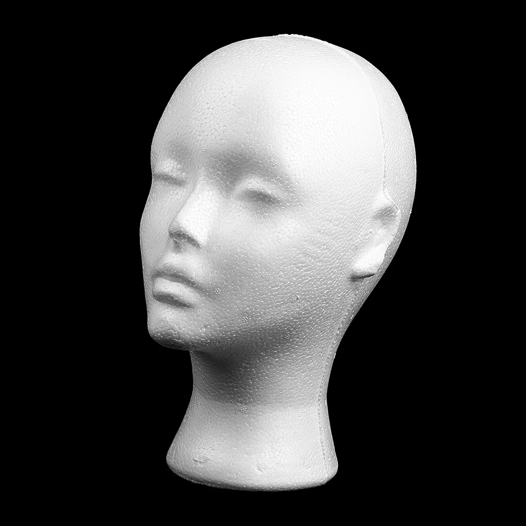 Mannequin Head Female Foam Exhibitor for Cap Headphones Hair Wigs Woman Wig Display Styrofoam Model |
