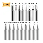 Наконечники для паяльника из чистой меди, 17 шт., бессвинцовые наконечники для паяльника, сварочная головка, теплопроводные паяльные инструменты
